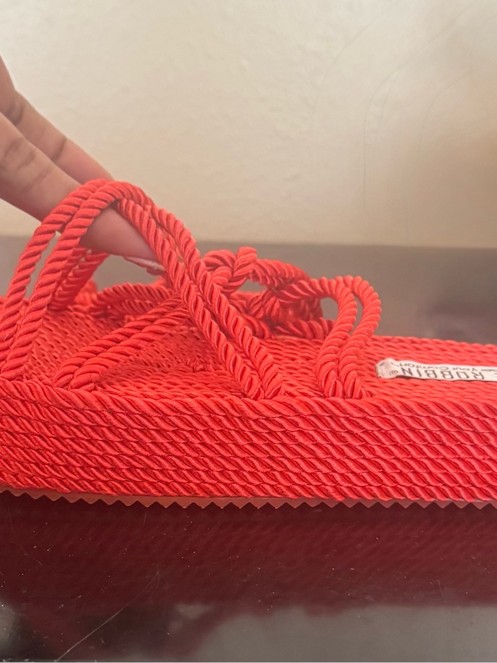 Cape Robbin Red Twisted Rope Lace-Up Sandals - Picture 2 of 9